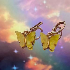 Yellow butterfly earrings
